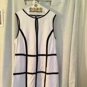 Black and white linen dress